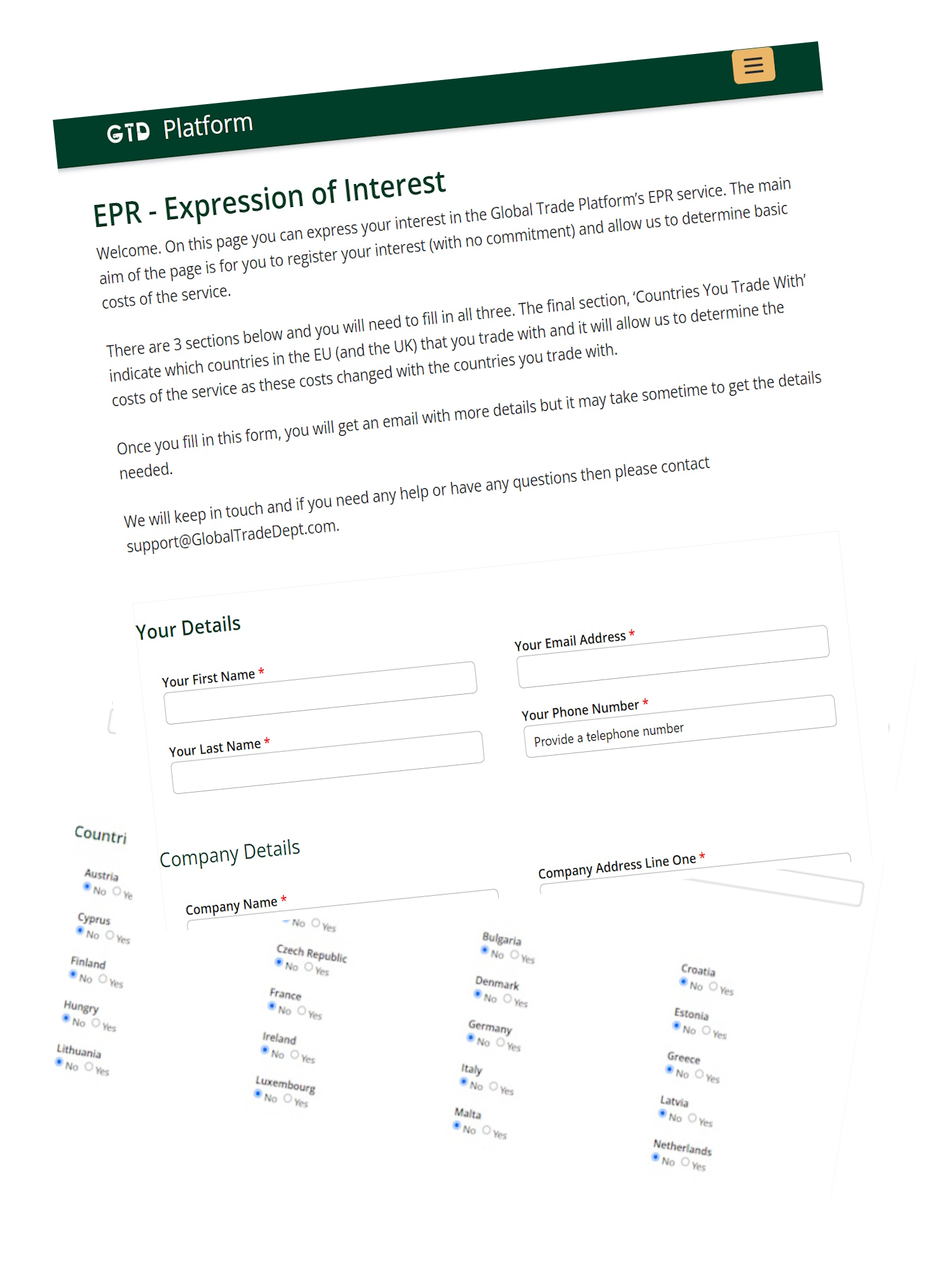 GTD Platform EPR compliance